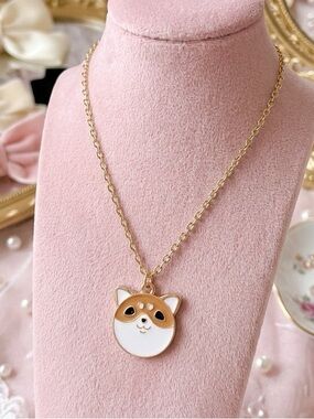NWT Shiba Inu Dog Pendant Necklace Coquette Soft Girl Y2K Dog Mom Pet Parent